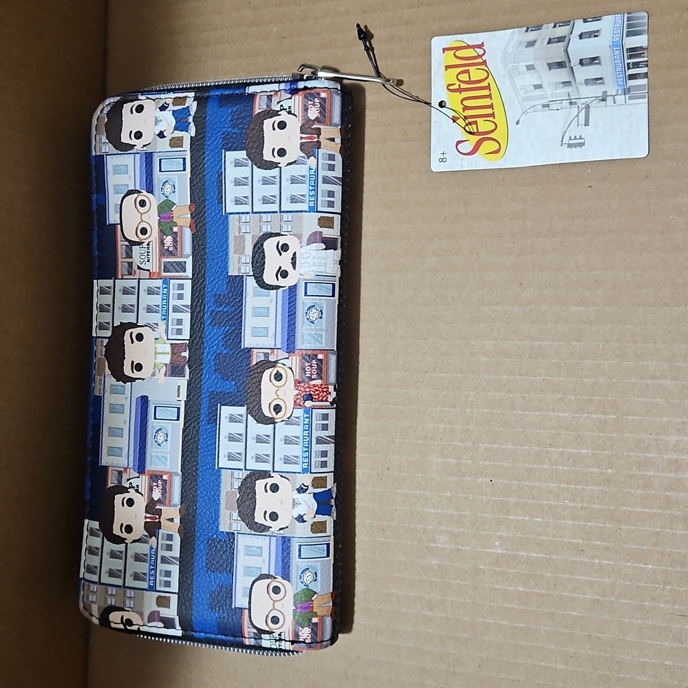 Seinfeld - Pop! City Scene 8” Faux Leather Zip-Around Wallet | New